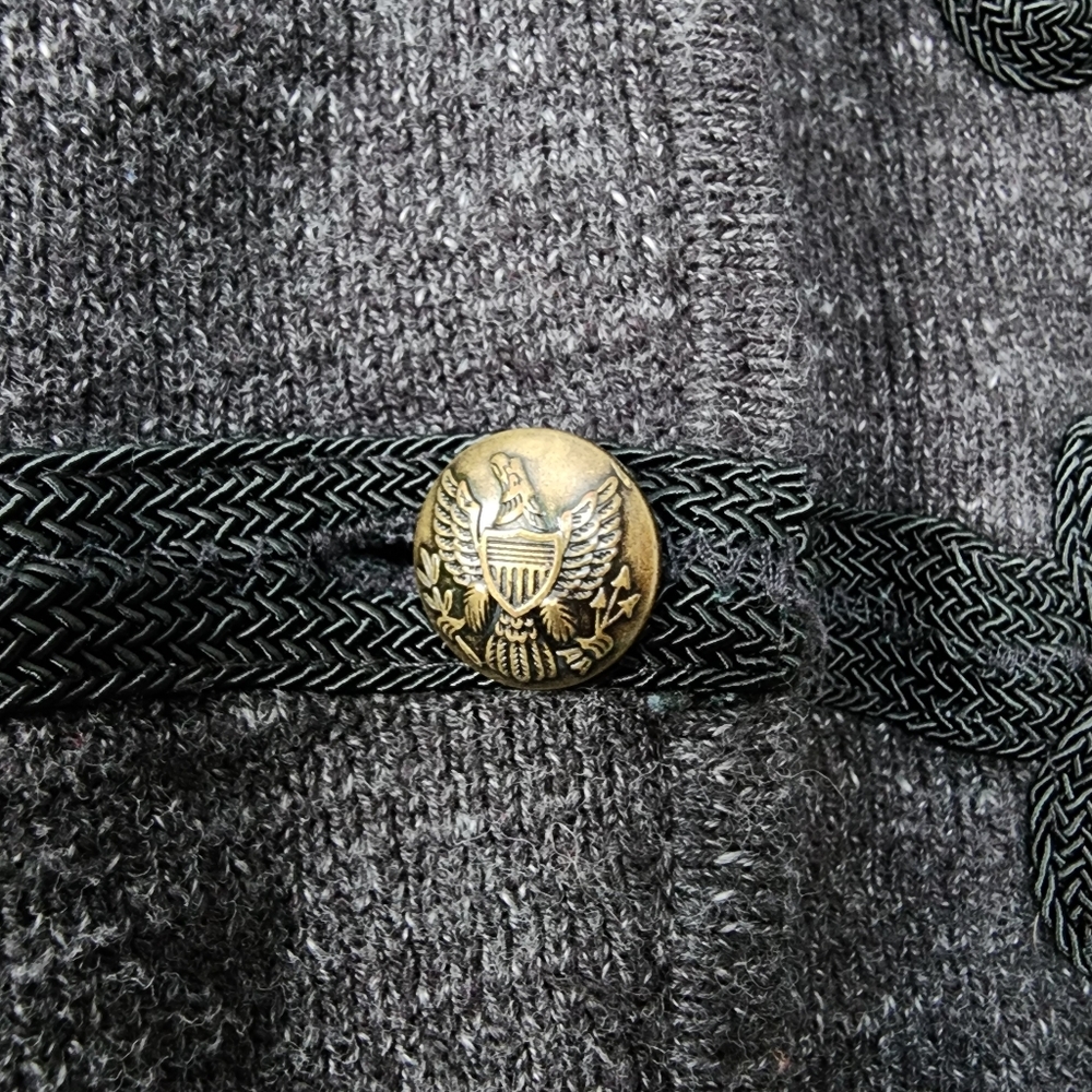 Lauren Ralph Lauren Military Style Sweater Jacket Gold Buttons - Picture 8 of 13